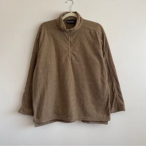 Patagonia quarter zip fleece pullover sweater tan beige warm layering Size Large